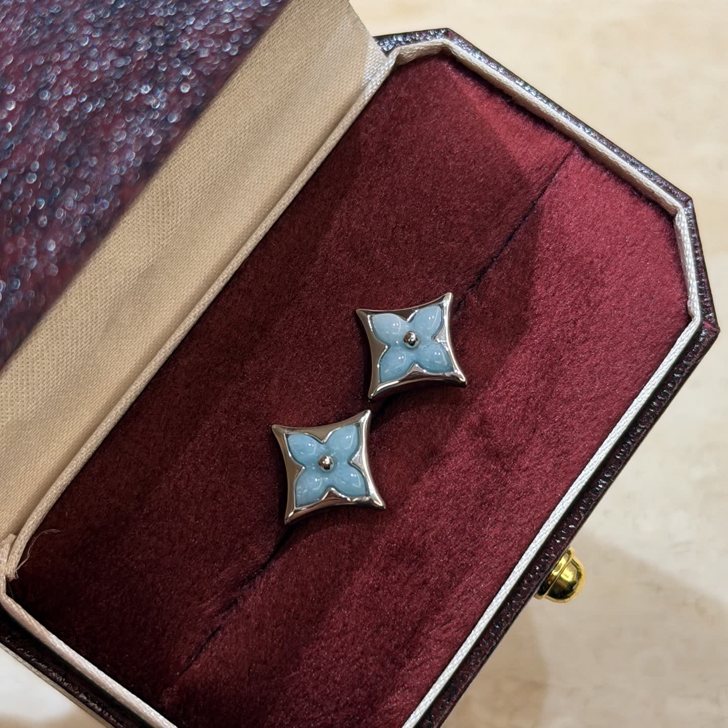 Louis Vuitton Blue Flower Earrings